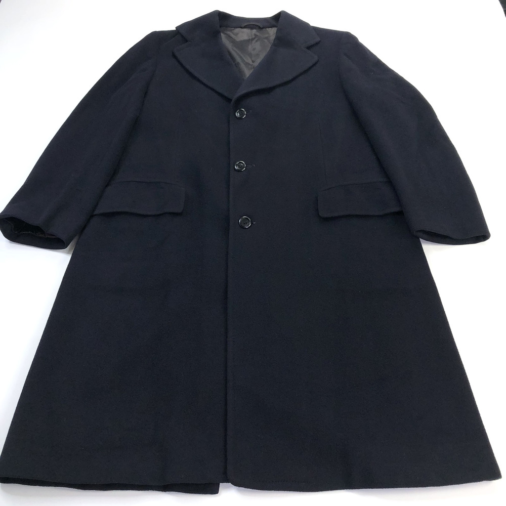 Karamai Vintage VTG NO TAG 47? 100% Cashmere Long Overcoat Jacket Blue